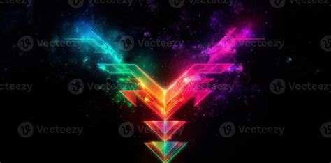 Abstract neon arrow background. Illustration 25526974 Stock Photo at ...