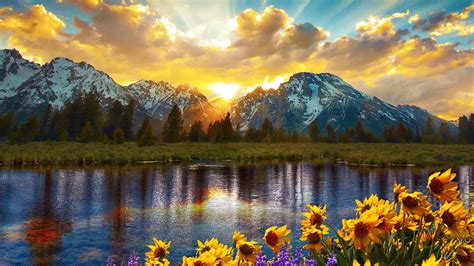 Panorama of the Grand Tetons, Wyoming. [Desktop wallpaper 1920x1080 ...