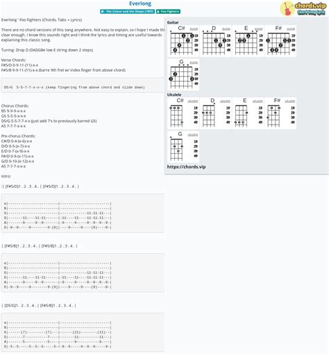 Chord: Everlong - tab, song lyric, sheet, guitar, ukulele | chords.vip