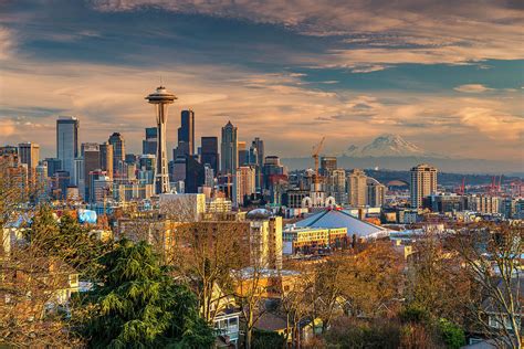 Winter sunset, Seattle, Washington, USA Photograph by Stefano Politi ...