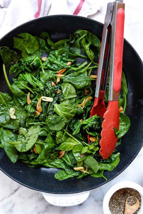 Sauteéd Spinach with Garlic (Healthy Side Dish Recipe!) | foodiecrush.com