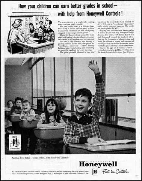 1952 SCHOOL KIDS classroom Honeywell Controls vintage photo print ad adl87 $12.95 - PicClick