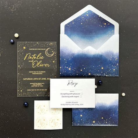 Starry Night Invitation - Etsy