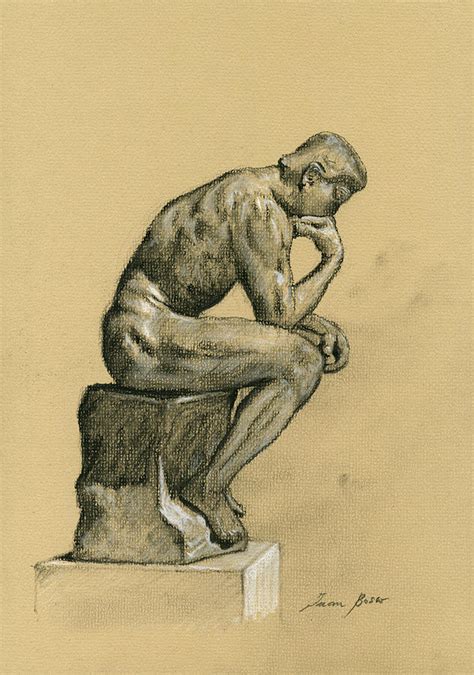 The Thinker, Rodin Painting by Juan Bosco - Pixels