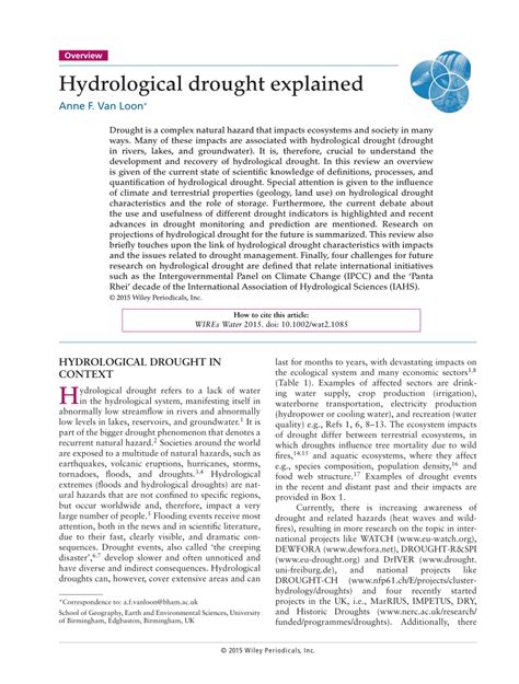 (PDF) Hydrological drought explained