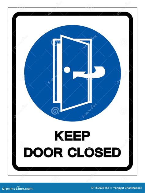 Keep Door Closed Graphic Sign Cartoon Vector | CartoonDealer.com #156645523