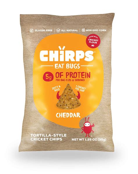 Cheddar Chirps Cricket Protein Chips | Milk ingredients, Protein chips ...