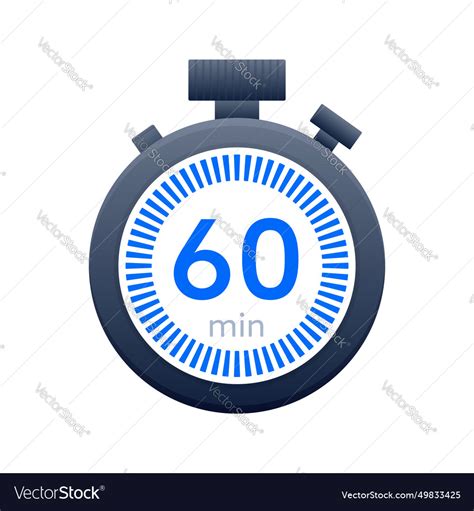 60 min timer and stopwatch icons countdown symbol Vector Image