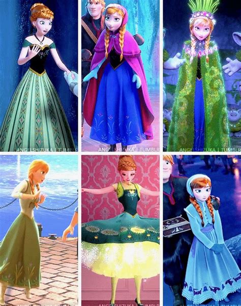 Princess Anna's dresses | Disney princesses and princes, Disney, Frozen movie