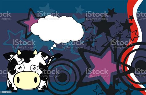 Sad Little Cow Cartoon Background Stock Illustration - Download Image Now - Cartoon, Childhood ...