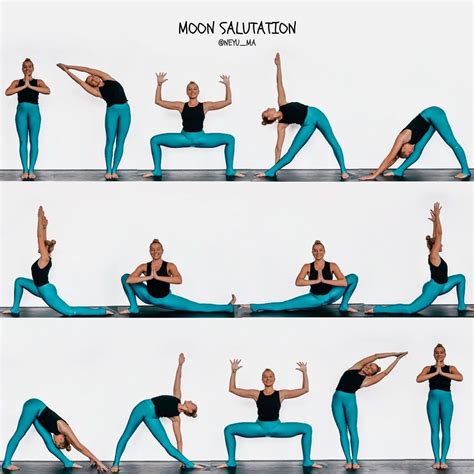 Moon Salutation (Chandra Namaskar) a meditative flow to cool and soothe the body. 💙🌝 Outfit from ...