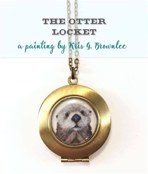 Otter Necklace Cute Necklace for Girlfriend From Otter Print | Etsy