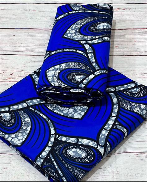 Blue Ankara Wax, African Print Material, African wax, Cotton fabric, An ...