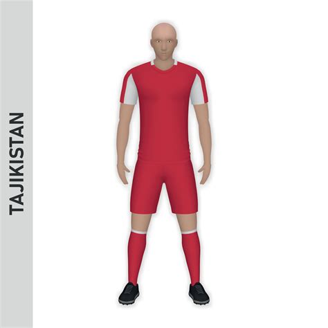 3D realistic soccer player mockup. Tajikistan Football Team Kit ...