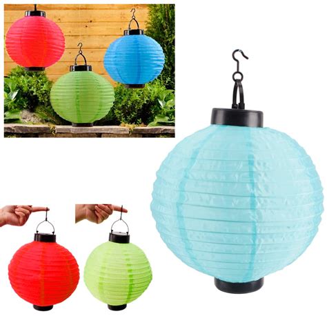 6 x Solar LED Chinese Paper Lanterns Party Round 10" Garden Wedding De ...