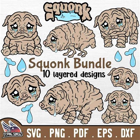 Cute Squonk SVG, Squonk Cryptid Art, Squonk Clipart PNG Bundle, Pennsylvania Monster Decal ...