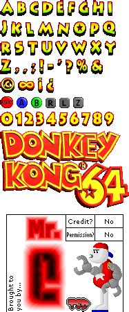 Nintendo 64 - Donkey Kong 64 - Font - The Spriters Resource