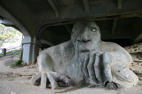 The Fremont Troll under the Aurora Bridge - LA to Seattle