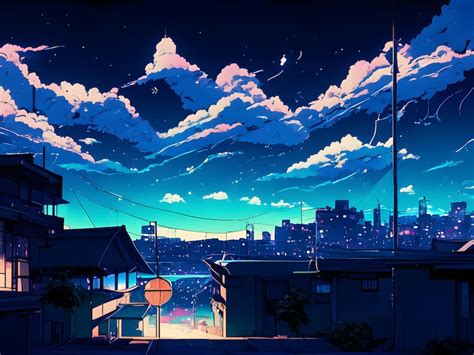 Premium Photo | Anime cityscape in the night