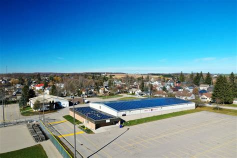 Aerial of Wellesley Arena in Wellesley, Ontario, Canada Editorial ...