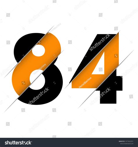 84 8 4 Number Logo Design Stock Vector (Royalty Free) 1971822251 | Shutterstock