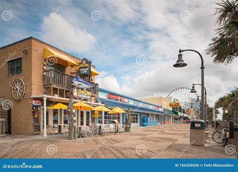 Restaurants on Myrtle Beach Boardwalk Editorial Photo - Image of long ...