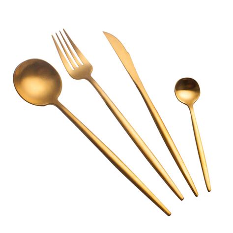 4 Piece Cutlery Set // Solid Gold - Melange - Touch of Modern