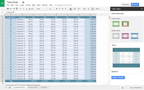 Create Google Doc Spreadsheet throughout Table Styles Addon For Google Sheets — db-excel.com