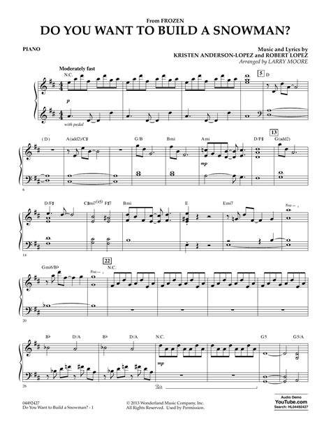 Violin Sheet Music Do You Want To Build A Snowman