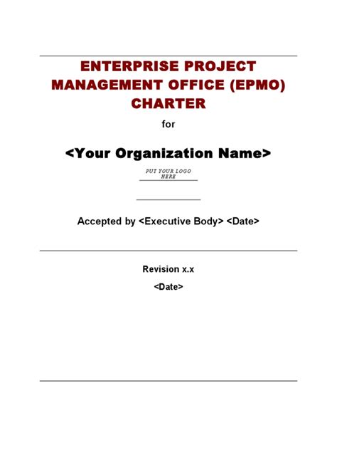 PMO Charter Template Example | Project Management | Software Development