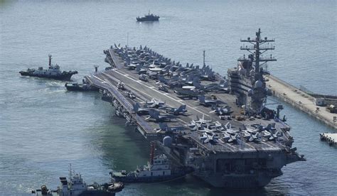 USS Ronald Reagan aircraft carrier arrives in South Korea for military ...