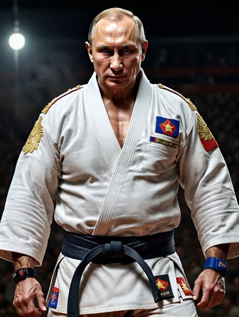 Premium Free ai Images | vladimir putin wearing gi judo