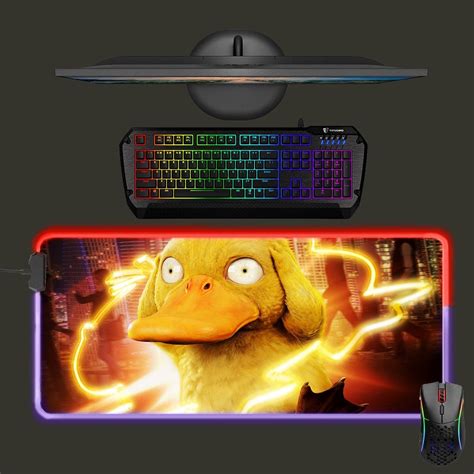 Pokemon Led Mouse Mat Psyduck Mouse Pad RGB Gaming Mat Desk - Etsy