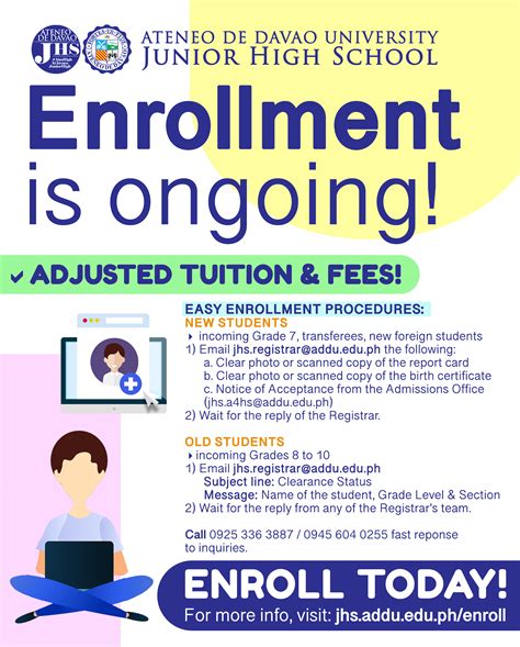 ANNOUNCEMENT | Enrollment is ongoing! Tuition & fees adjusted. | Junior High Ateneo de Davao ...