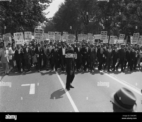 1963 March on Washington. Famous Civil Rights leaders at the front of ...