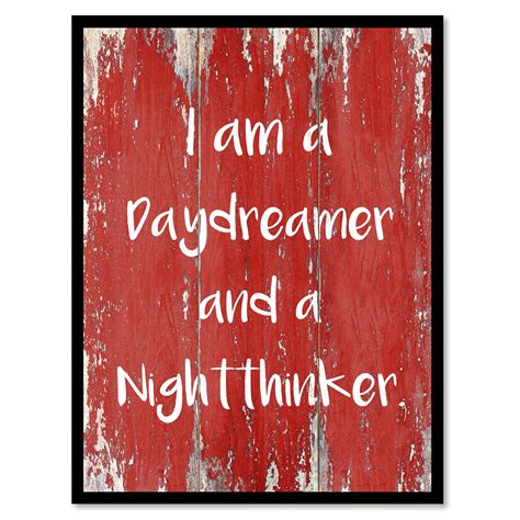 I Am A Daydreamer & A Night Thinker Quote Saying Red Canvas Print Picture Frame Home Decor Wall ...