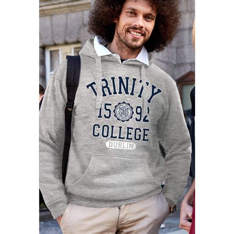 Trinity College Dublin 1592 Hoody Grey Marl And Navy - Trinity Gift Shop