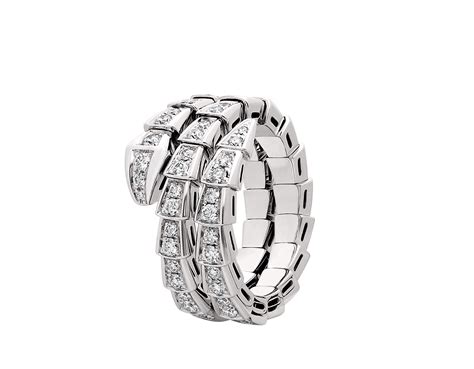 White gold Serpenti Viper Ring with 1.13 ct Diamonds | Bulgari Official ...