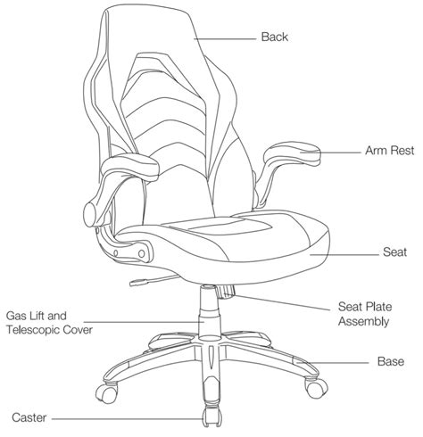 EMERGE 58224 Vortex Bonded Leather Gaming Chair Instruction Manual