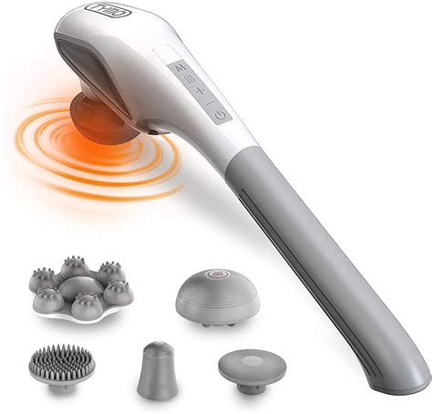 Handheld Back Massager - Handheld Massager with Heat Therapy, Powerful ...