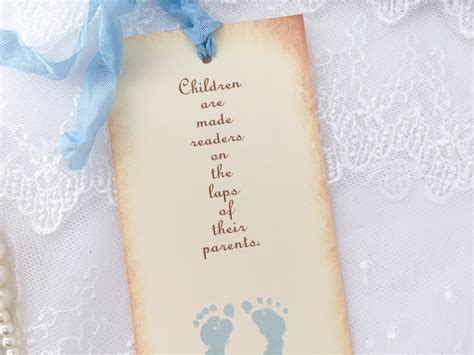 Baby Shower Bookmark Favors Boy Footprints Printed | Etsy