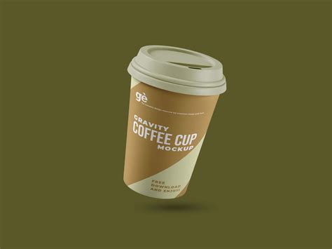 Free Gravity Paper Coffee Cup Mockup PSD - Good Mockups