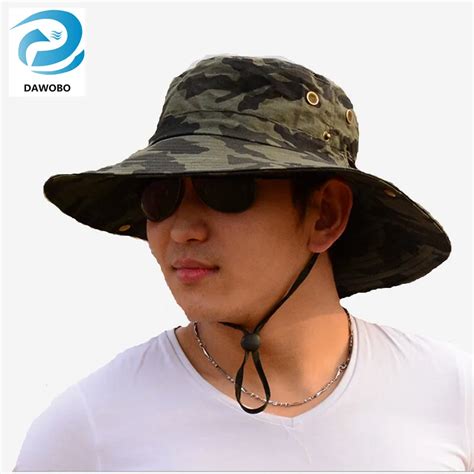 Men Outdoor Sports Breathable camouflage fishing cap mens sun hats Leisure Big eaves Sunshade ...