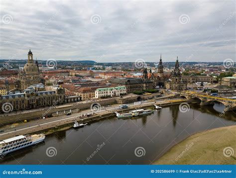 Amazing Dresden Aerial View Along River Elbe Stock Image - Image of dresden, building: 202586699