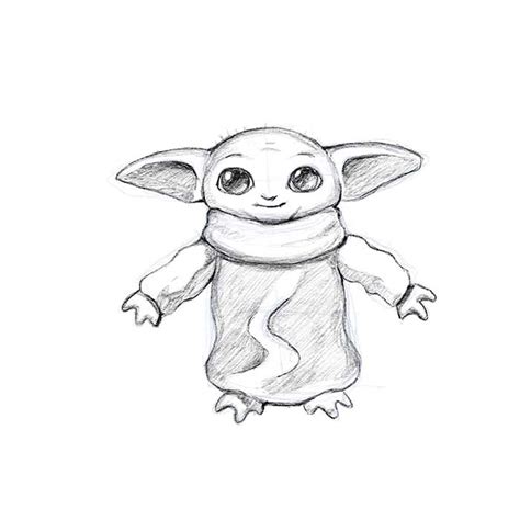 How To Draw A Cute Baby Yoda