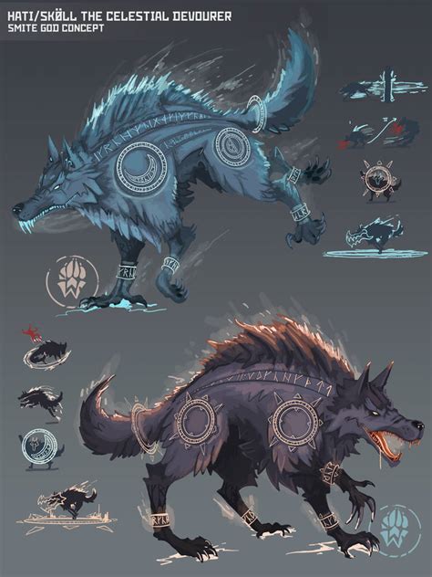 Skoll and Hati The Celestial Devourers by Wolfdog-ArtCorner on DeviantArt