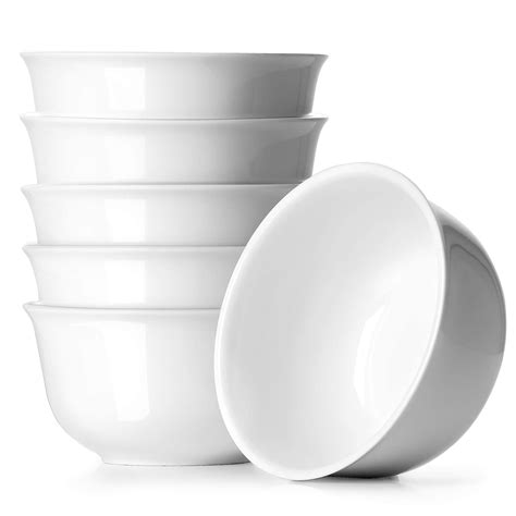 DOWAN Small Bowls, 10 Oz Ceramic Cereal Bowls for Kitchen, White ...