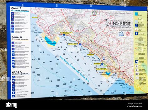 Welcome sign and map at the Riomaggiore train station, Cinque Terre, Liguria, Italy Stock Photo ...