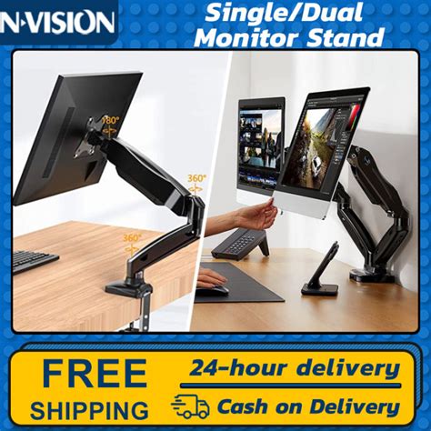 NVISION Monitor Desk Stand Mount arm- Adjustable Gas Spring Monitor Arm ...