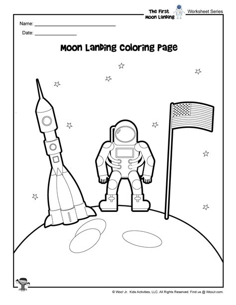 Moon Landing Coloring Page | Woo! Jr. Kids Activities : Children's Publishing